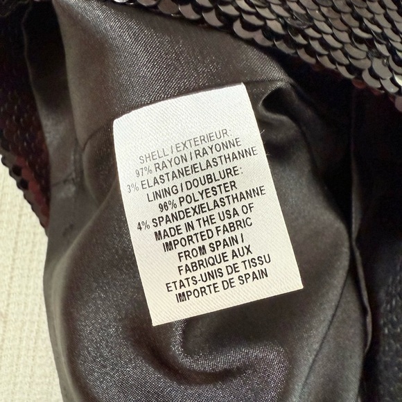 Milly Black and Maroon Striped Sequin Mini Dress - Picture 4 of 11